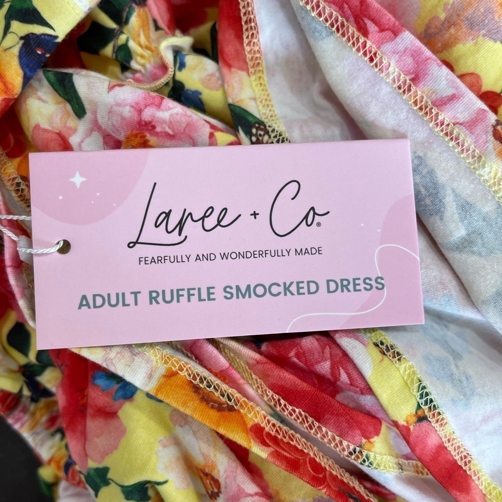Laree & Co Hartley Ruffle Smocked Tiered Dress size M New with tags New - Picture 10 of 12